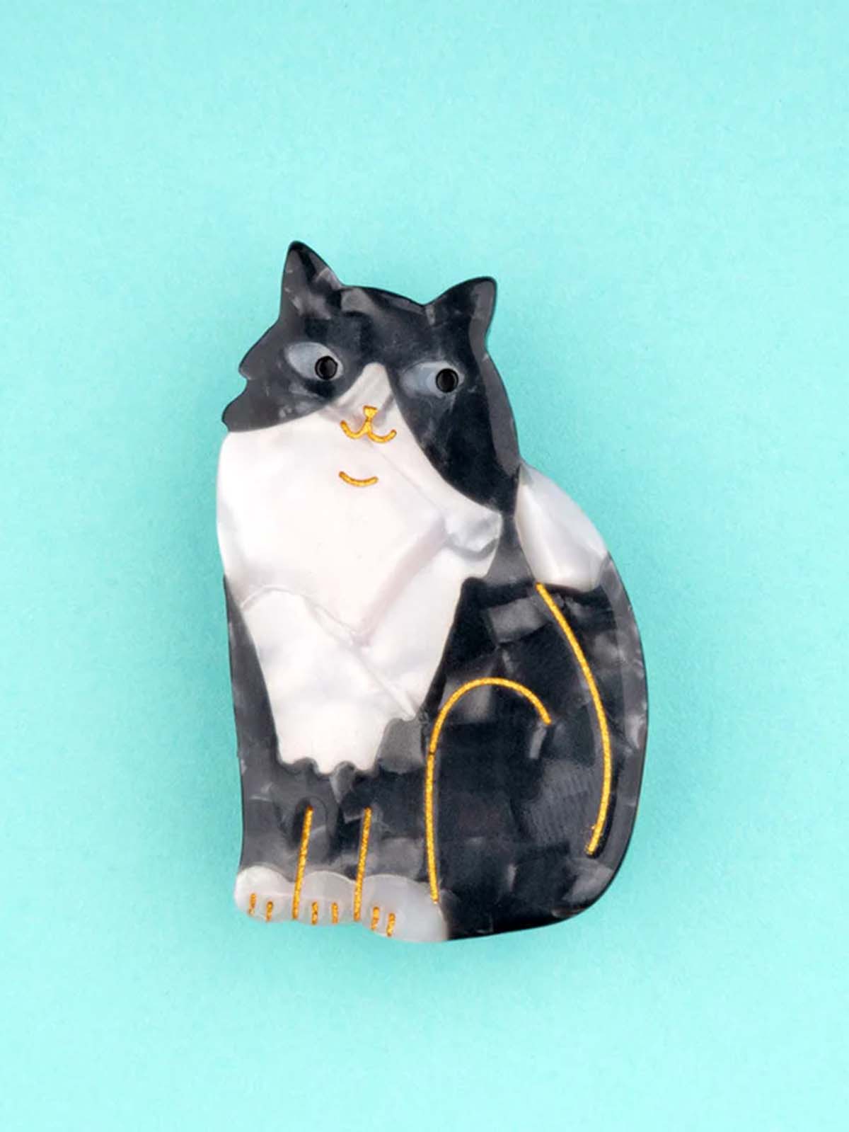 cou cou suzette hairpin with black and white cat