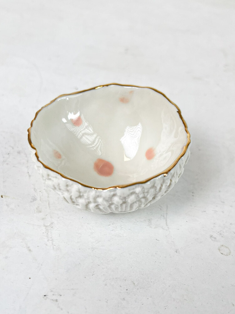 ceramics by miabella ceramic jewelry bowls - small jewelry bowl with dots in porcelain clay remix by sofie.
