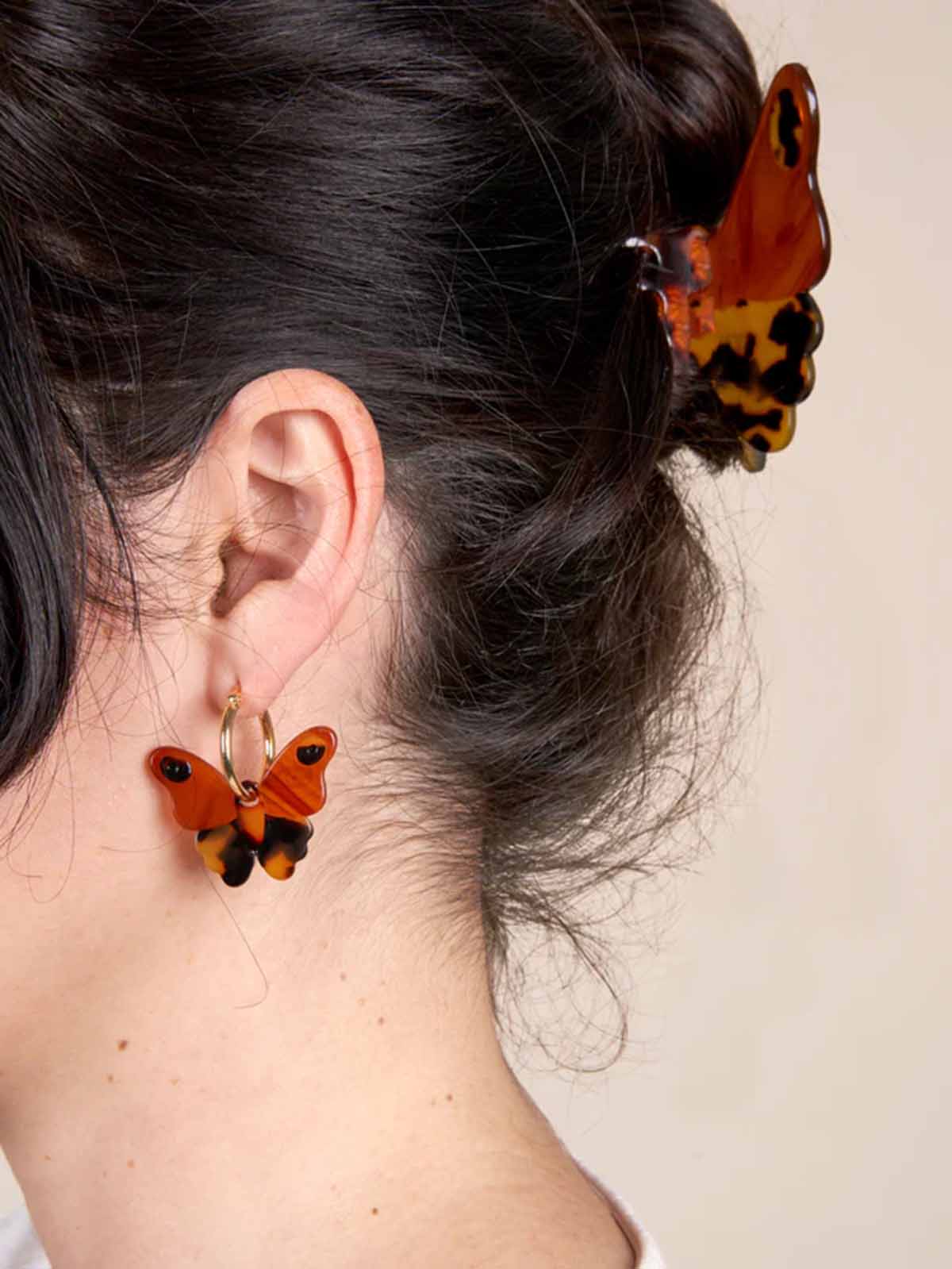 cou cou suzette earrings with brown butterflies