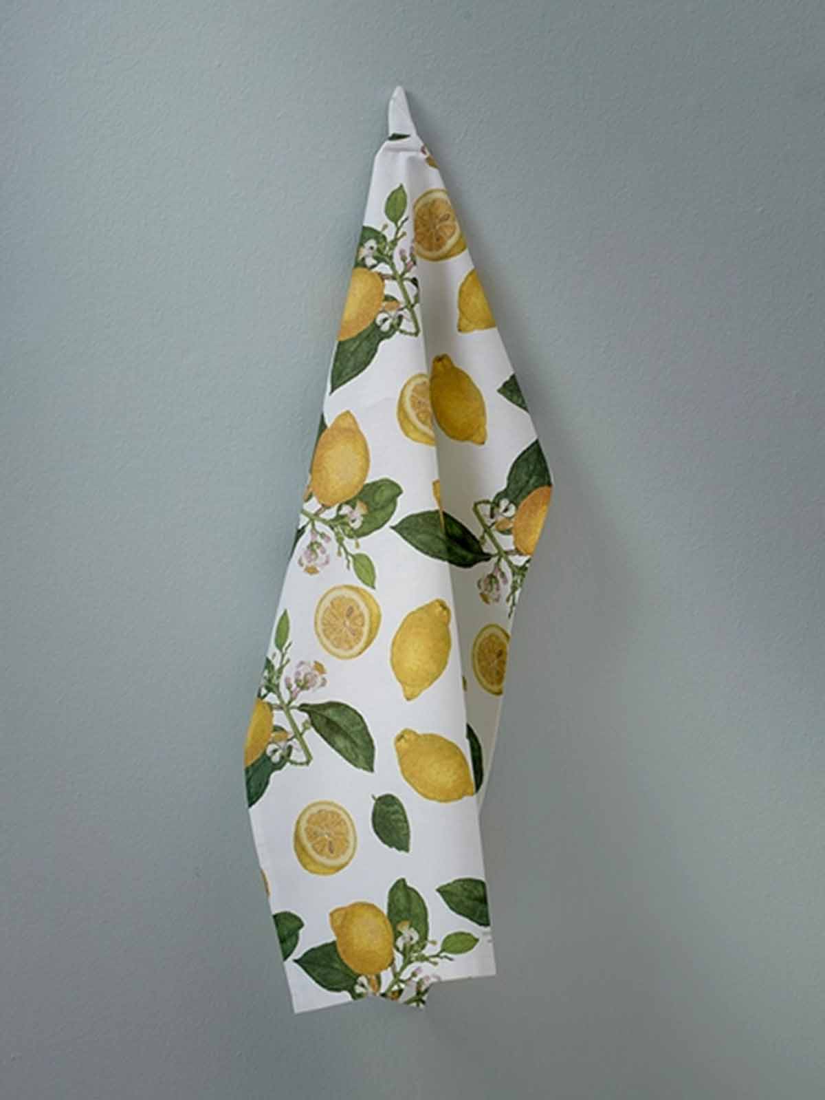 koustrup and co tea towel in 100% organic cotton with lemons