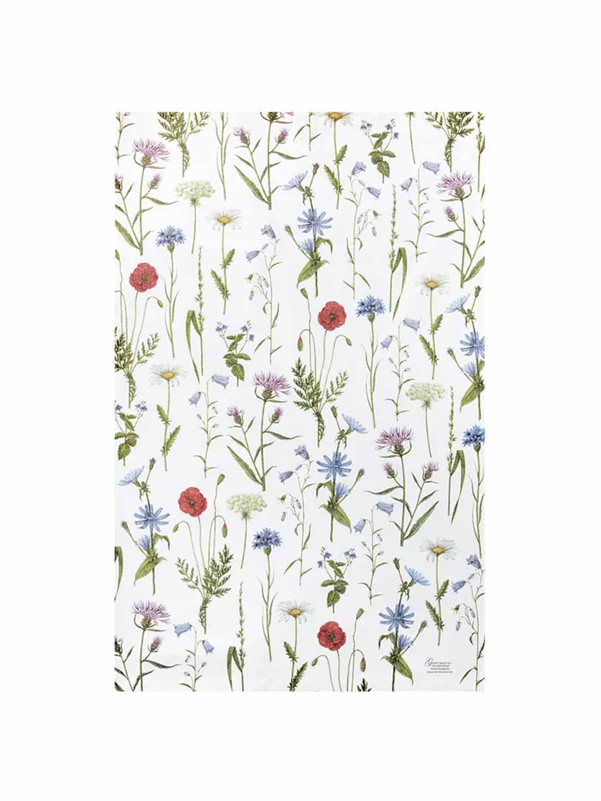 koustrup and co tea towel in 100% organic cotton with flowers