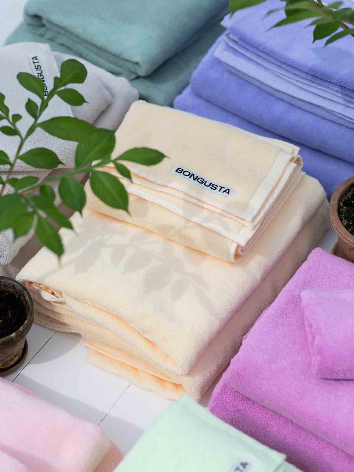 bongusta solid towels in plain colours
