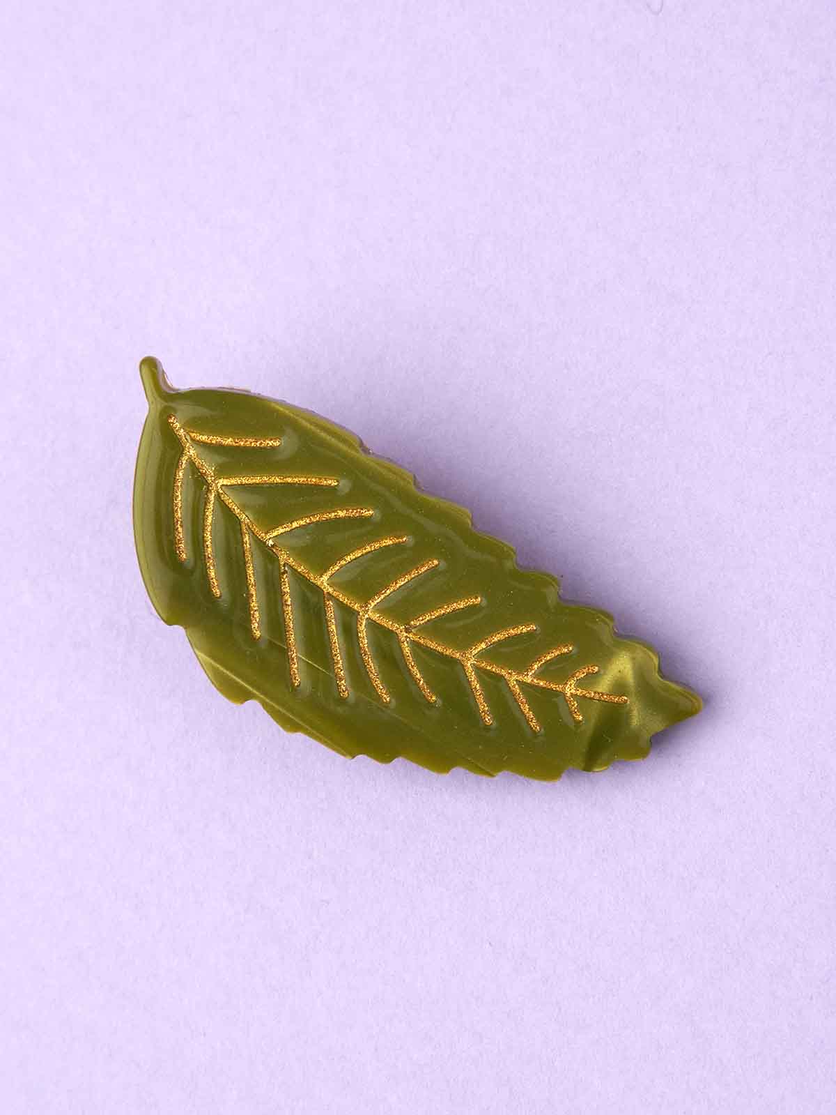 cou cou suzette hairpin green leaf
