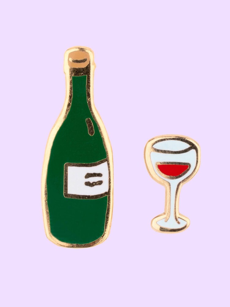 cou cou suzette pin with wine glass and wine bottle - remix by Sofia