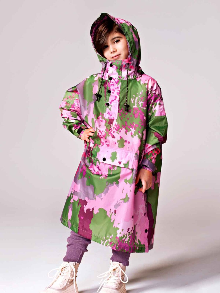 Rain ice rain poncho for children made from 100% recycled plastic from the sea. Rainwear - waterproof rainwear - digi jump.