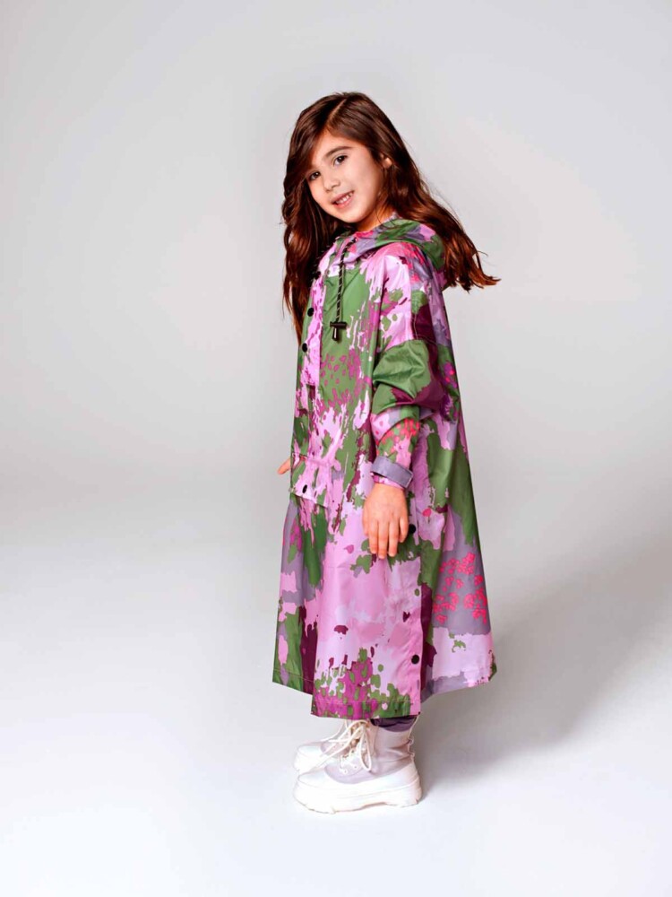 Rain ice rain poncho for children made from 100% recycled plastic from the sea. Rainwear - waterproof rainwear - digi jump.