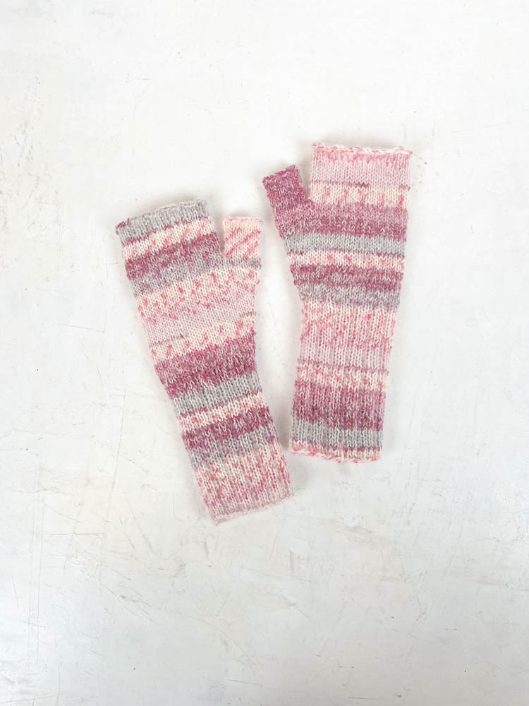 Home knitted mittens