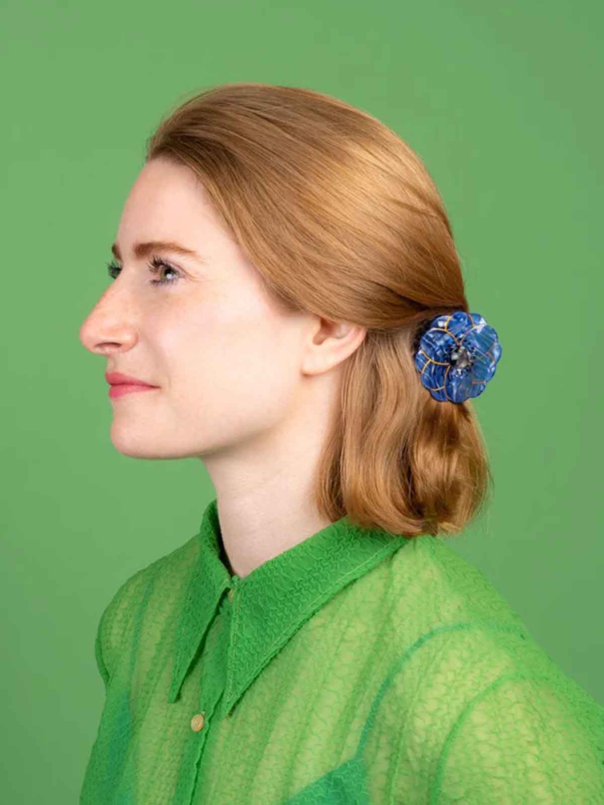 cou cou suzette hair clip blue anemone