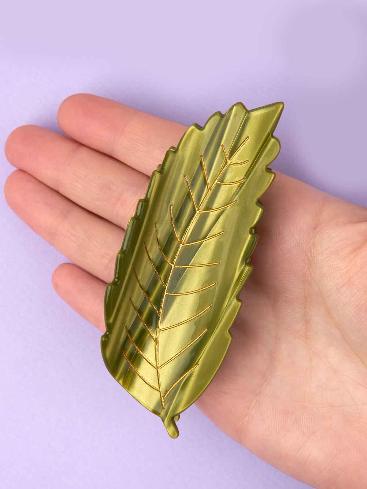 cou cou suzette hair clip green leaf