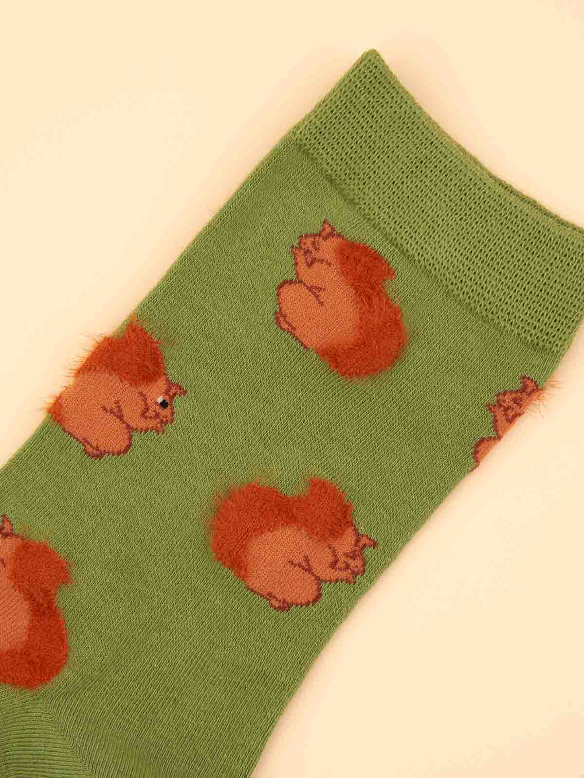 cou cou suzette socks in cotton with squirrels
