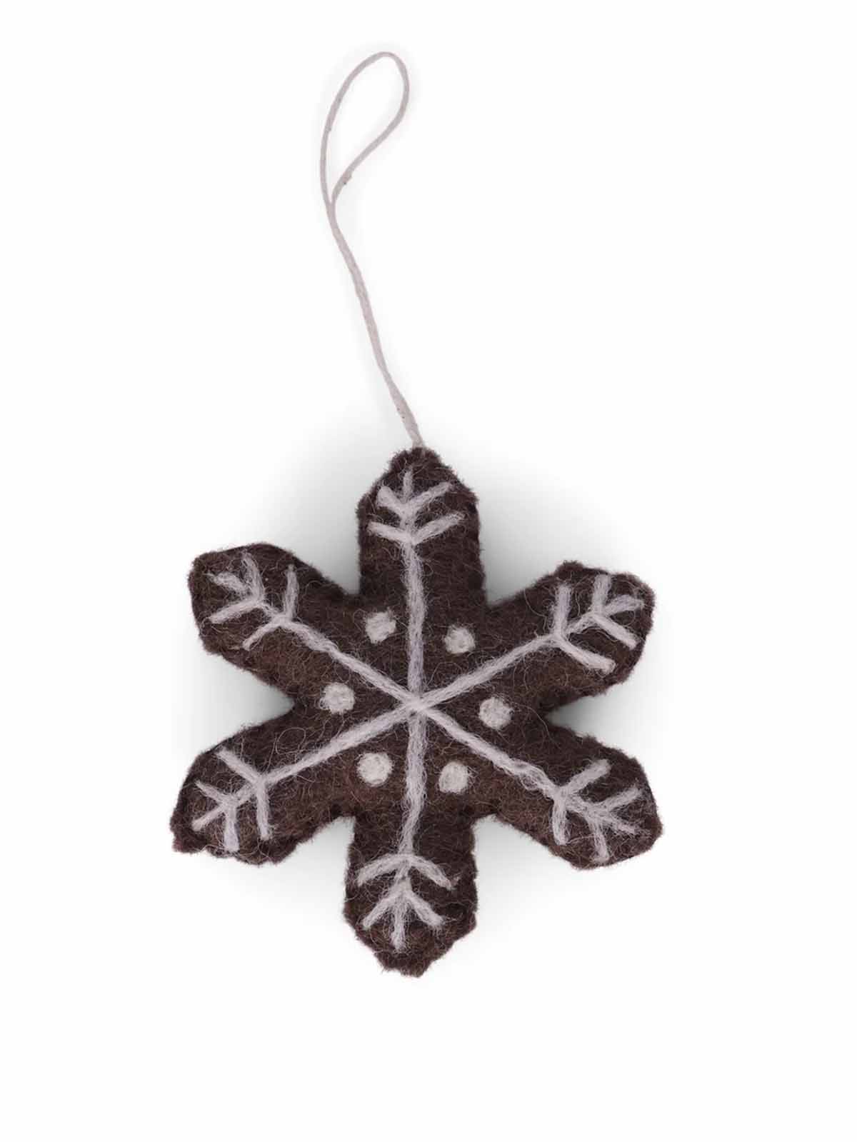 felt Christmas decorations and a peppermint star