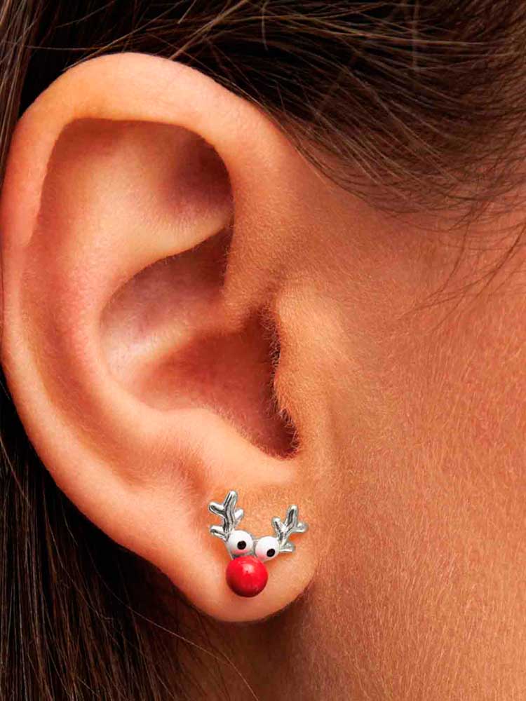 lulu copenhagen candystore earring with rudolph in silver