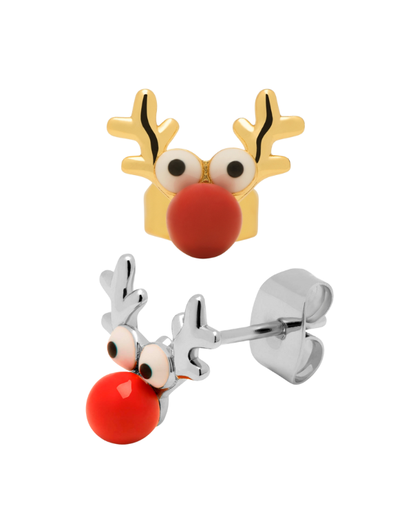 lulu copenhagen candy store earrings with rudolph in gold