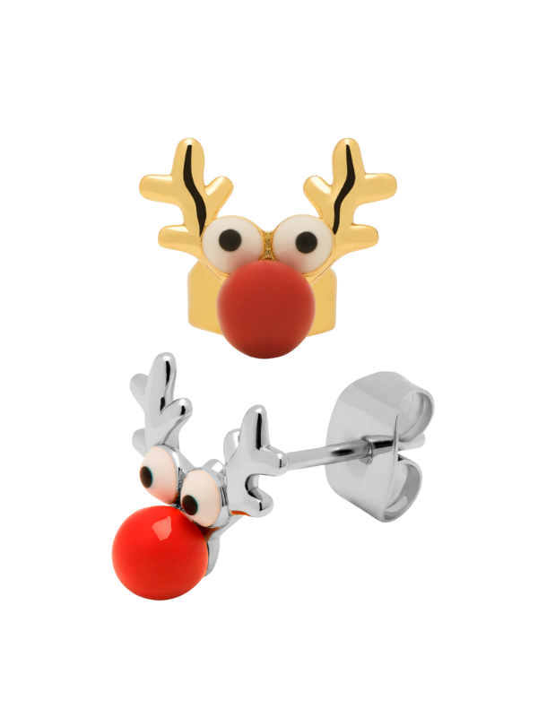 lulu copenhagen candy store earrings with rudolph in gold