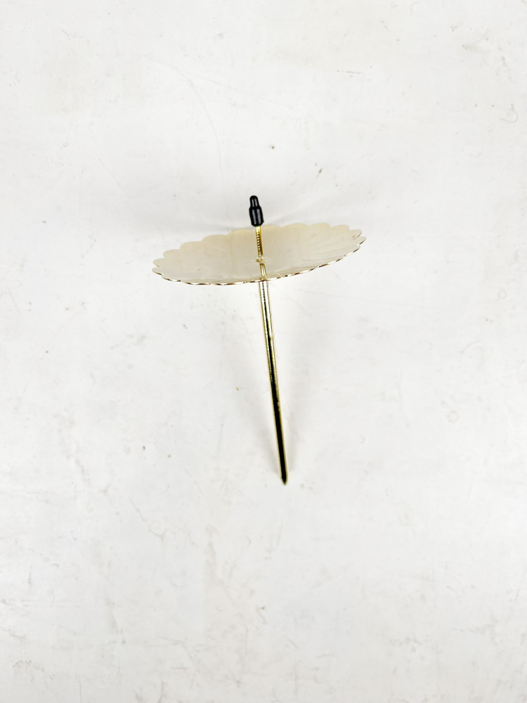 candle holders or spears for advent decorations in brass