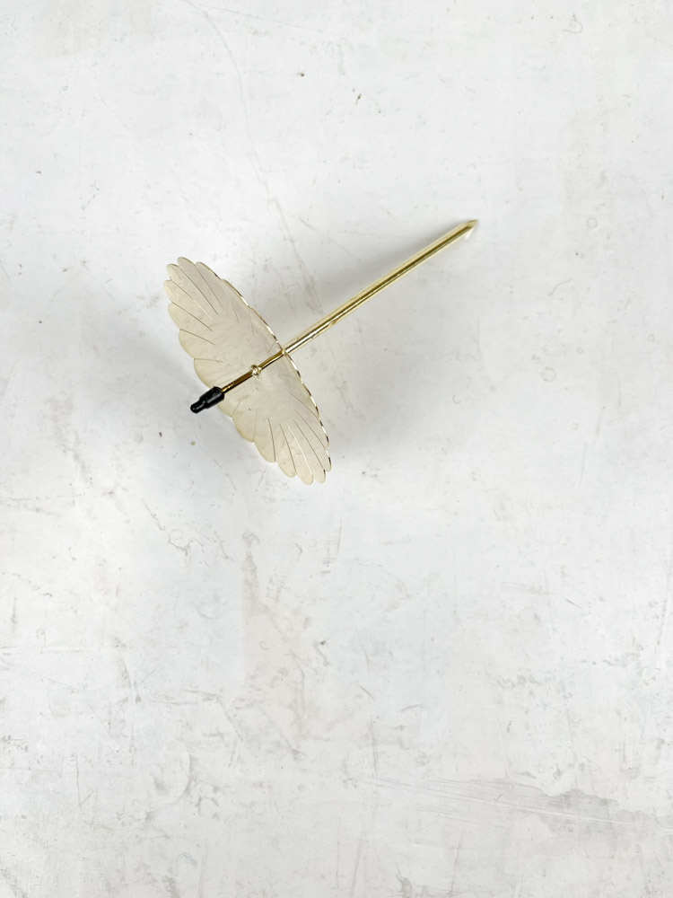 candle holders or spears for advent decorations in brass