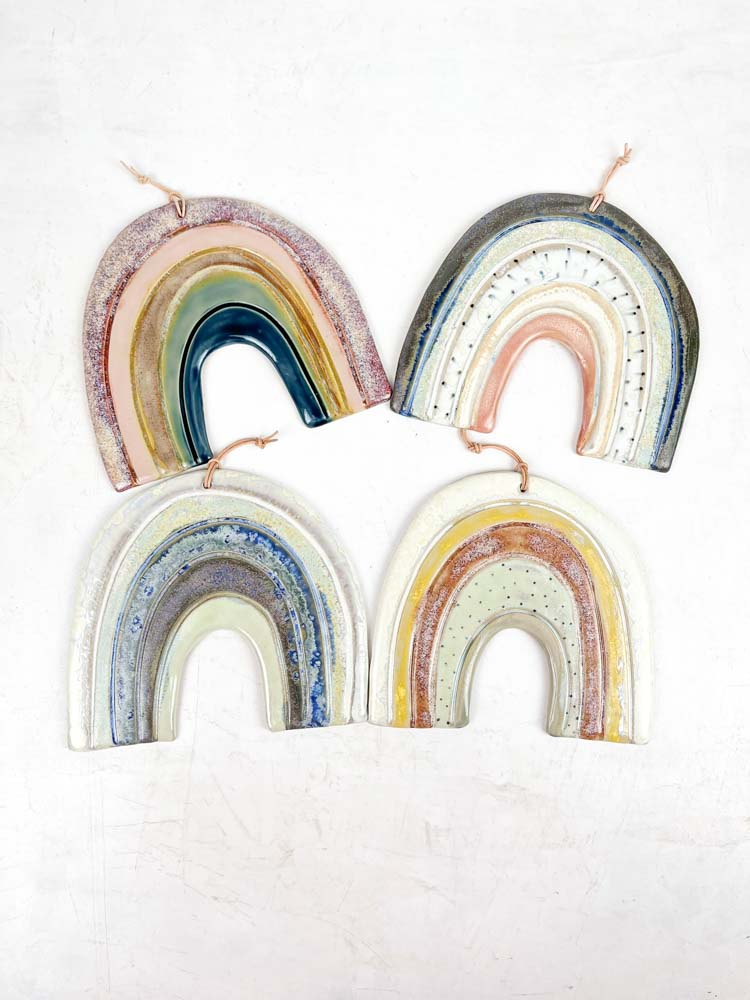 ceramic rainbow from millined birch - wall hanging