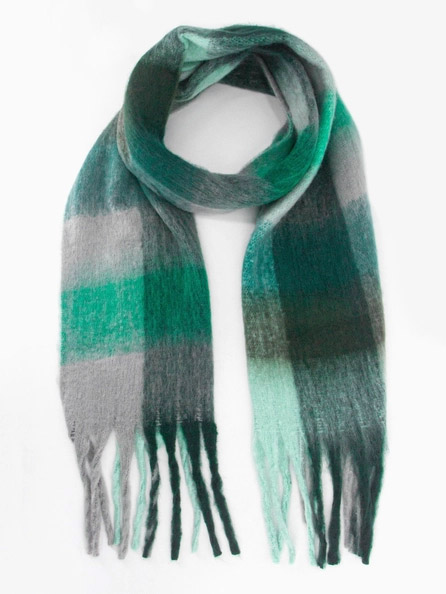 scarf grey, green and white