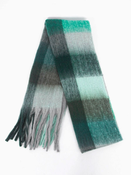 scarf grey, green and white