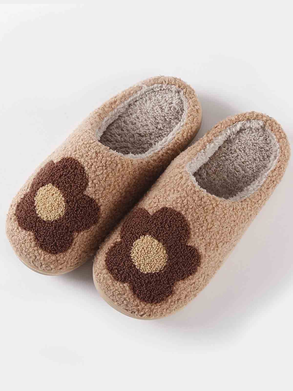 shoes brown with flower