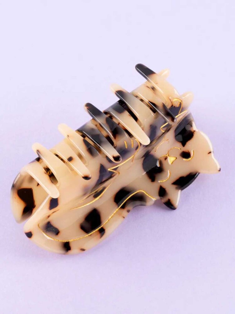 cou cou suzette hair clip cat three-tone in light brown