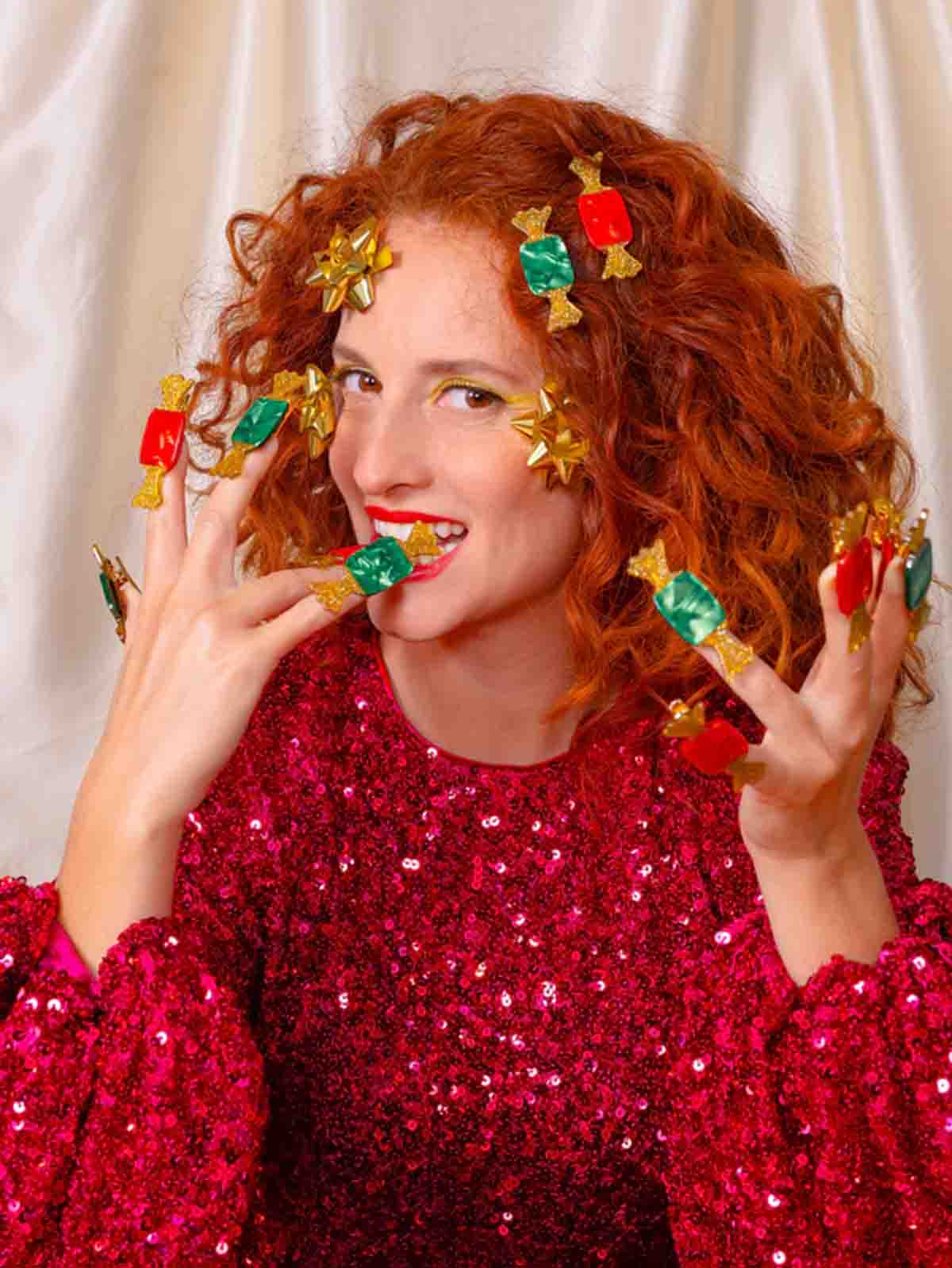 Hair clips from Cou Cou Suzette with Christmas candy