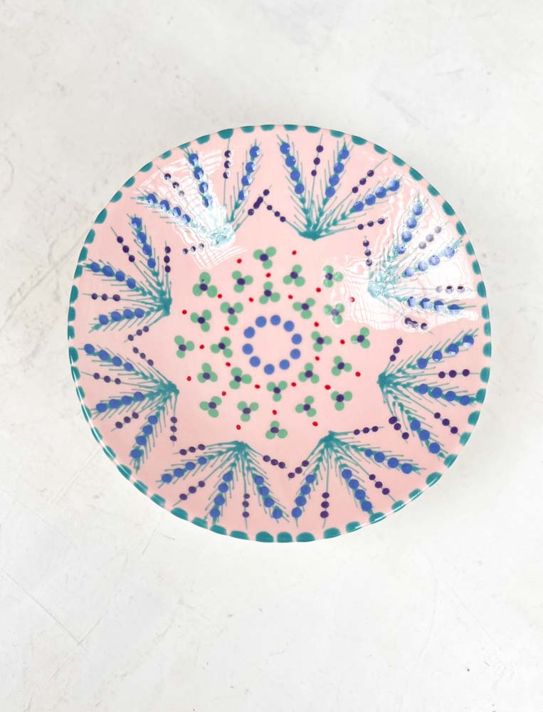 ceramic small deep bowl from the potter's work mahaba series in pastel colours with patterns