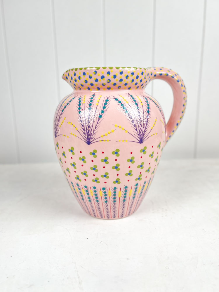 ceramic jug 3 liters from the pots work mahaba series in pastel colors with patterns