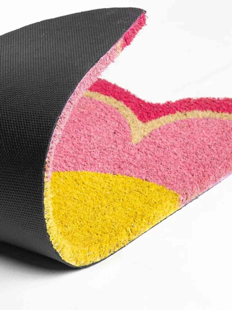 doormat in coconut fibers - flower in pink