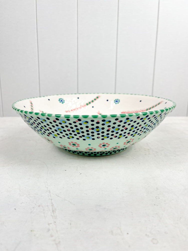 ceramic bowl from the potter's work mahaba series in pastel colours with patterns