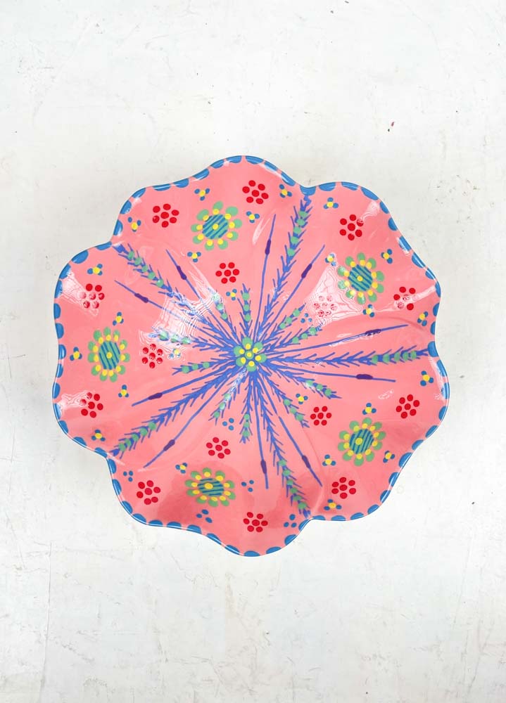ceramic bowl from the potter's work mahaba series in pastel colours with patterns