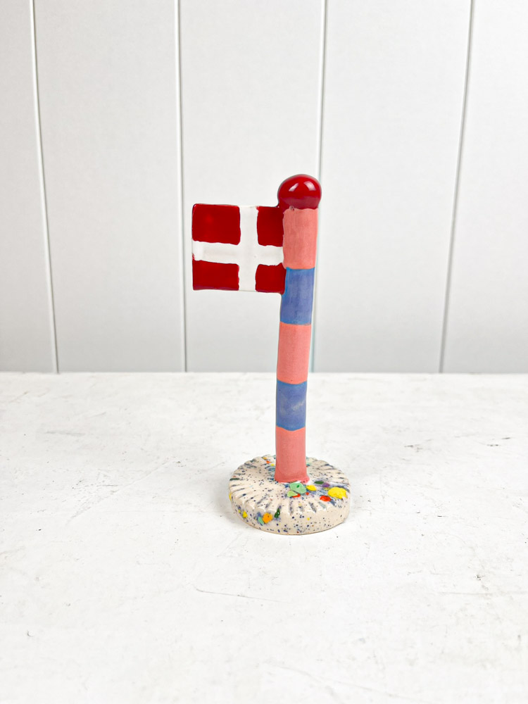 the clay play birthday flag in ceramics