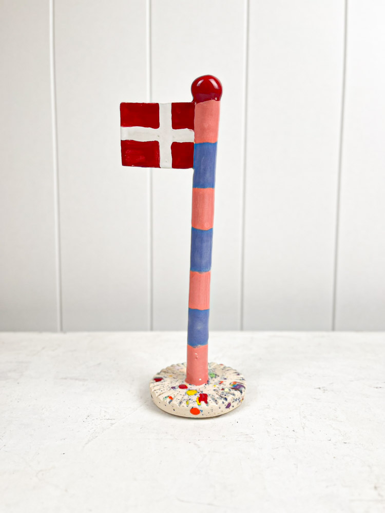the clay play birthday flag in ceramics