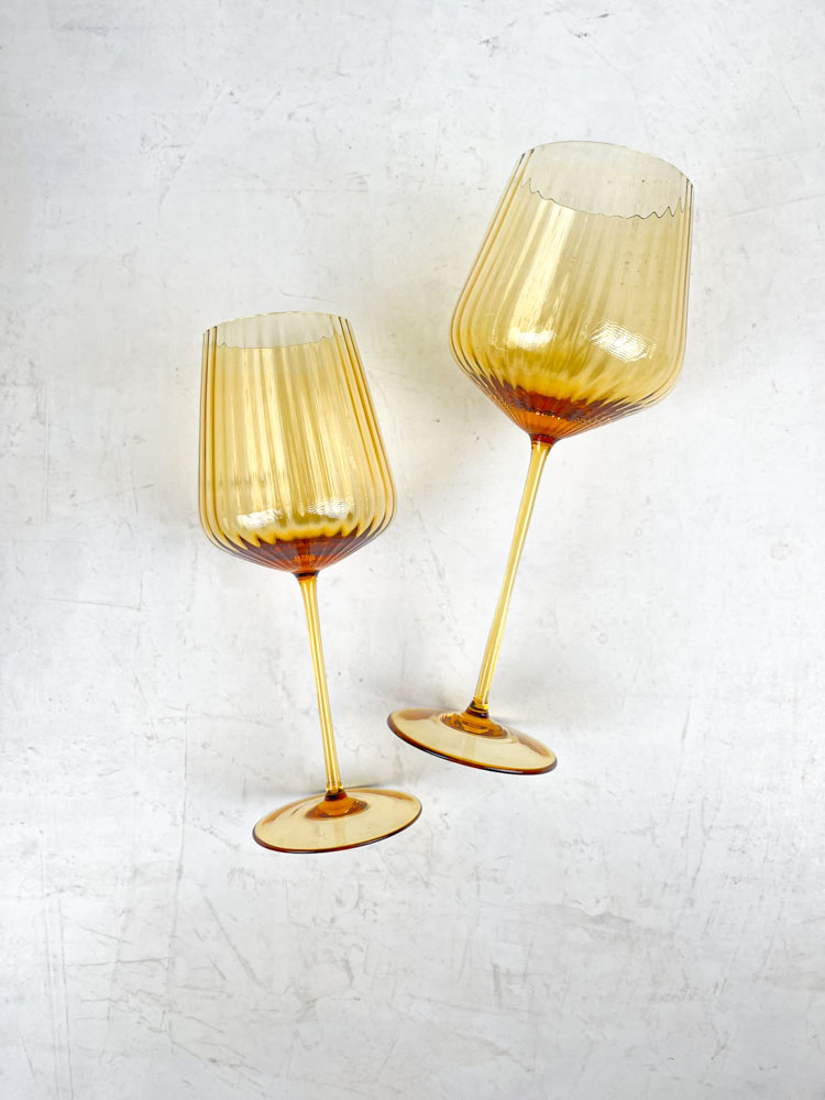 remix by sofie wine glass bamboo in dark amber