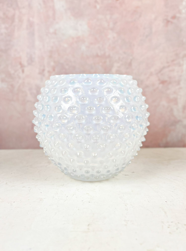Piggy glass vase 18 cm - Creamy white