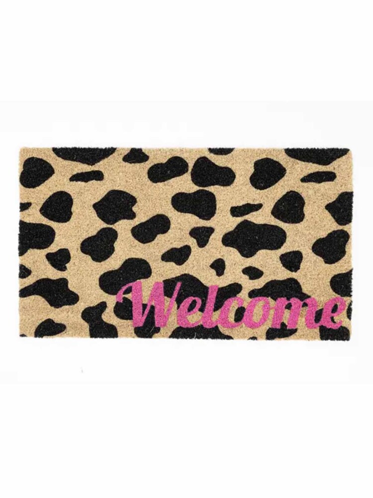 doormat coconut with lepard plates and pink welcome