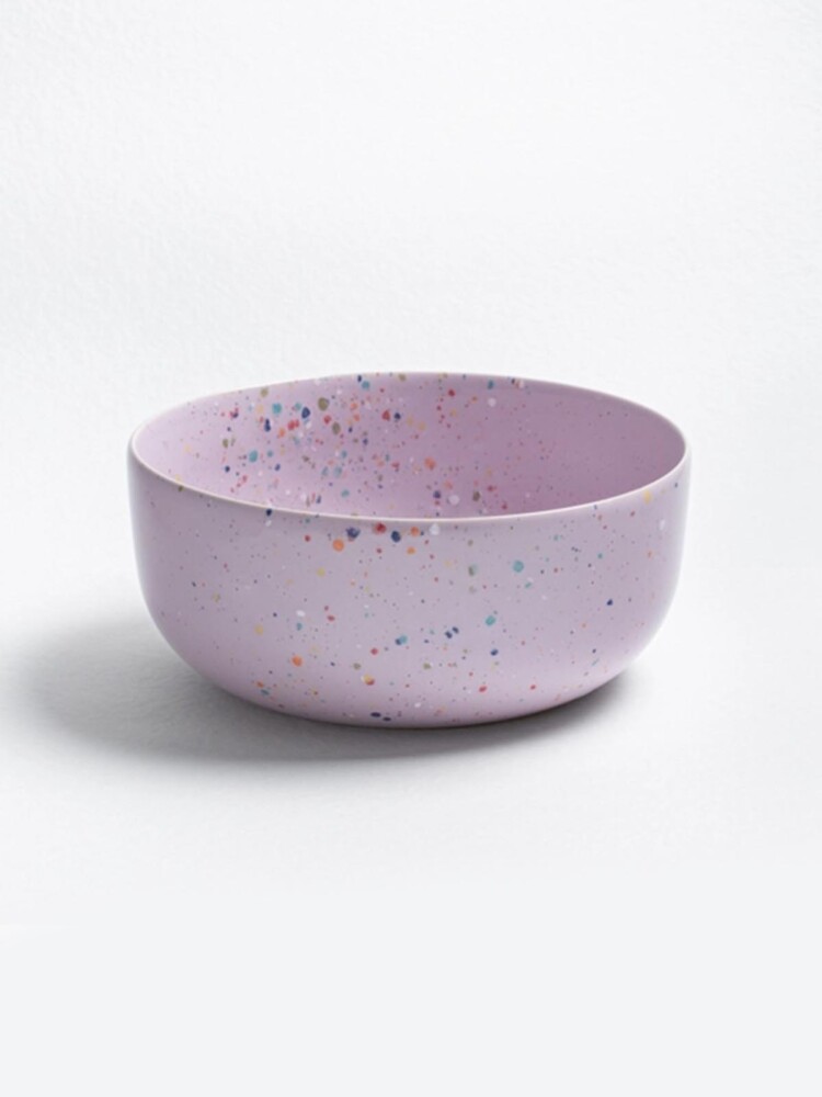 egg back home large salad bowl in ceramics - stoneware in purple