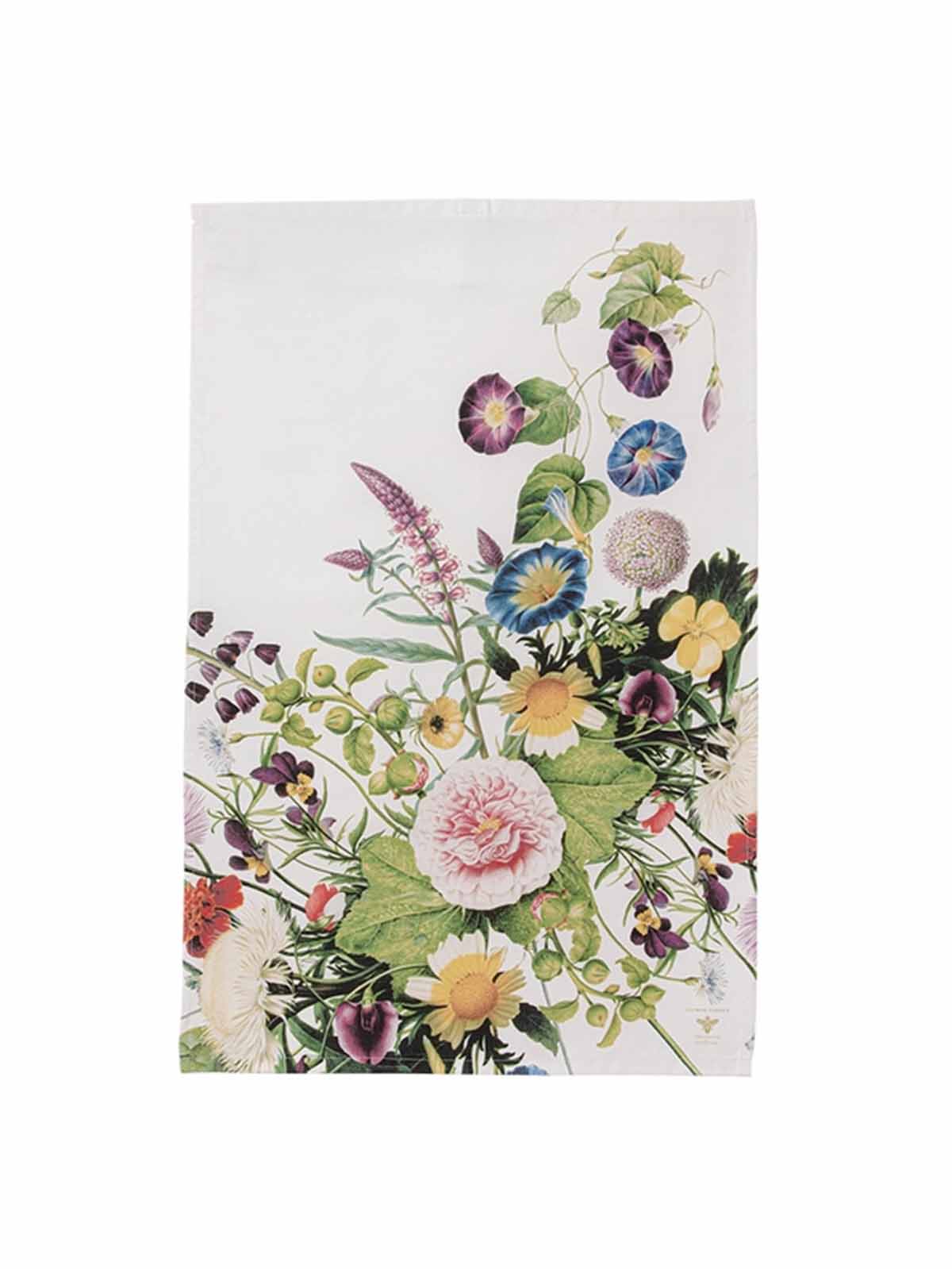 koustrup & co tray tea towel in organic cotton flower garden
