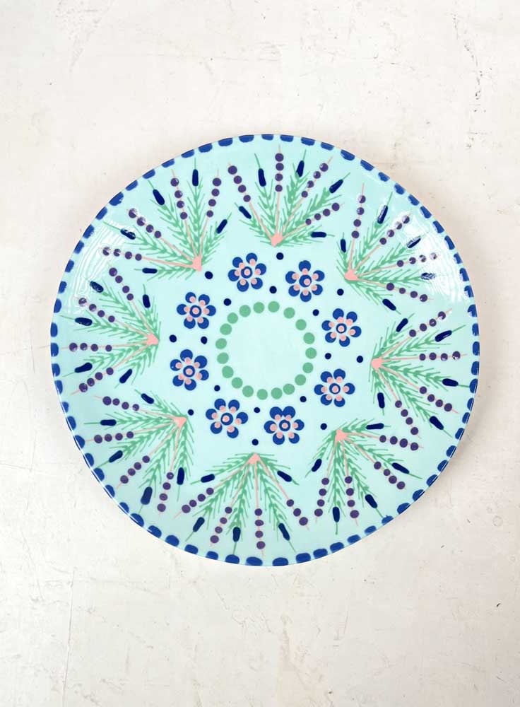 Mahaba series - potter's work ceramic lunch plate in pastel colors
