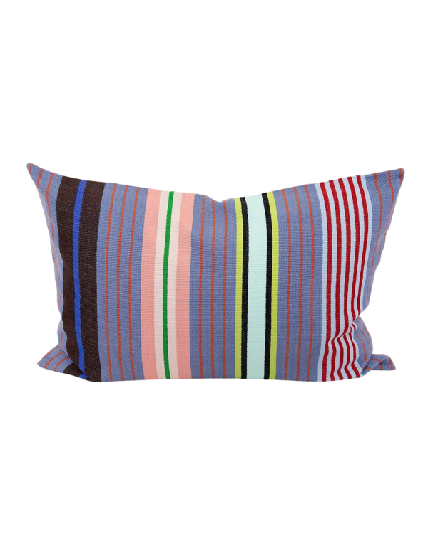 a world of crat former Afroart fair trade pillowcases with stripes in blue colours 50 x 70 cm amparo.