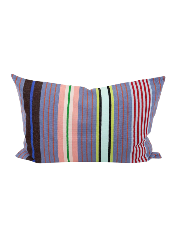 a world of crat former Afroart fair trade pillowcases with stripes in blue colours 50 x 70 cm amparo.