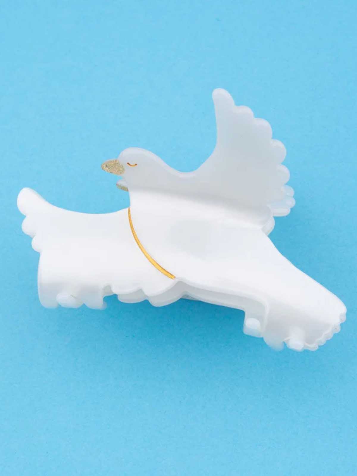 cou cou suzette hair clip with white peace dove
