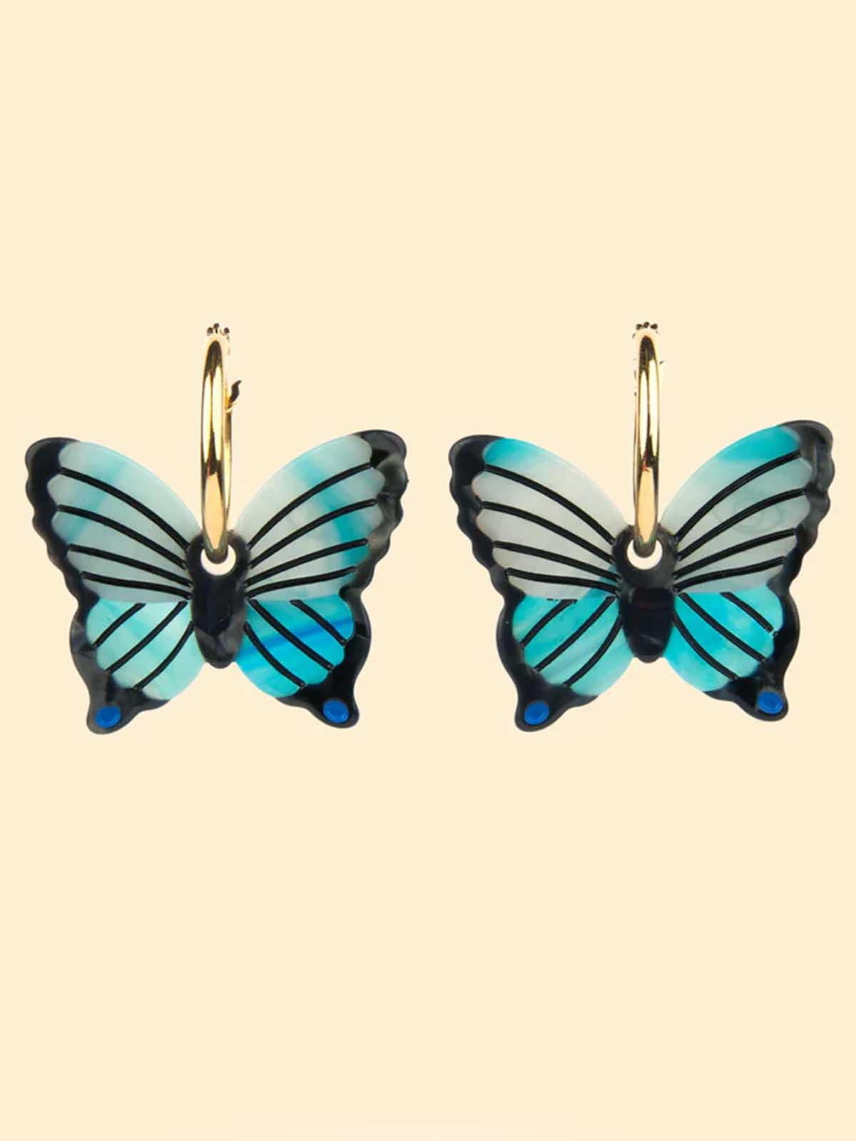 cou cou suzette - earring with blue butterflies