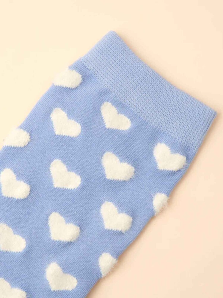 cou cou suzette - socks light blue with white hearts
