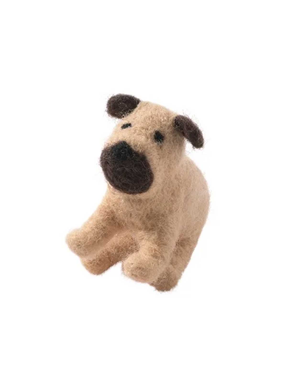 Aveva design dog in a felt light brown