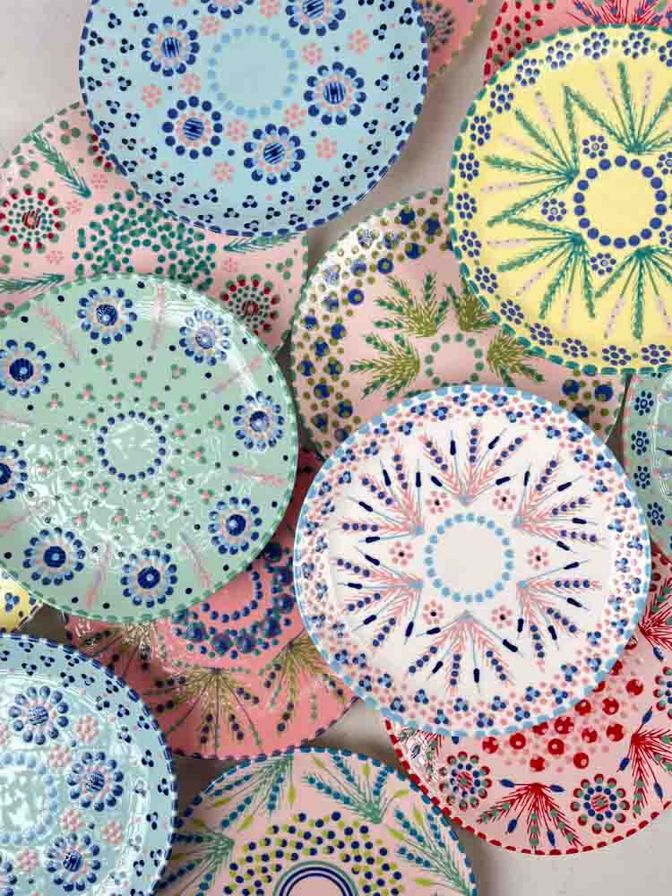 Mahaba series - potter's work ceramic lunch plate in pastel colors