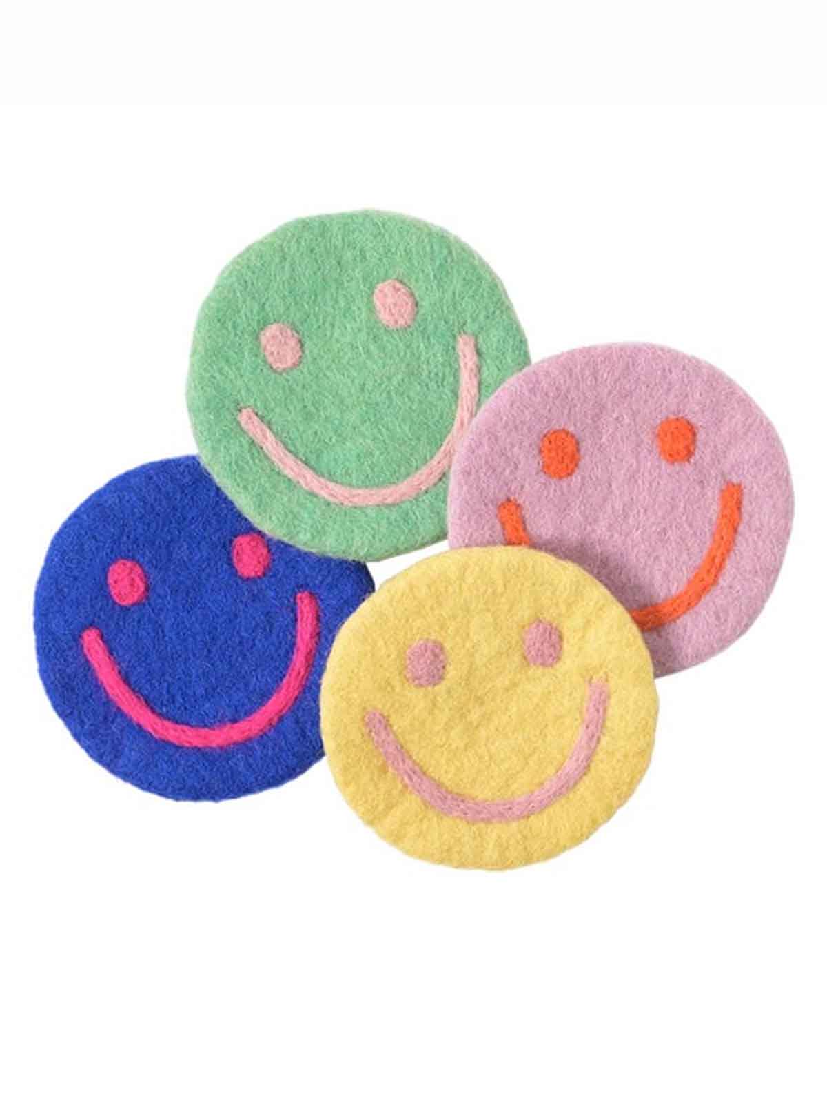 Smiley coster in wool