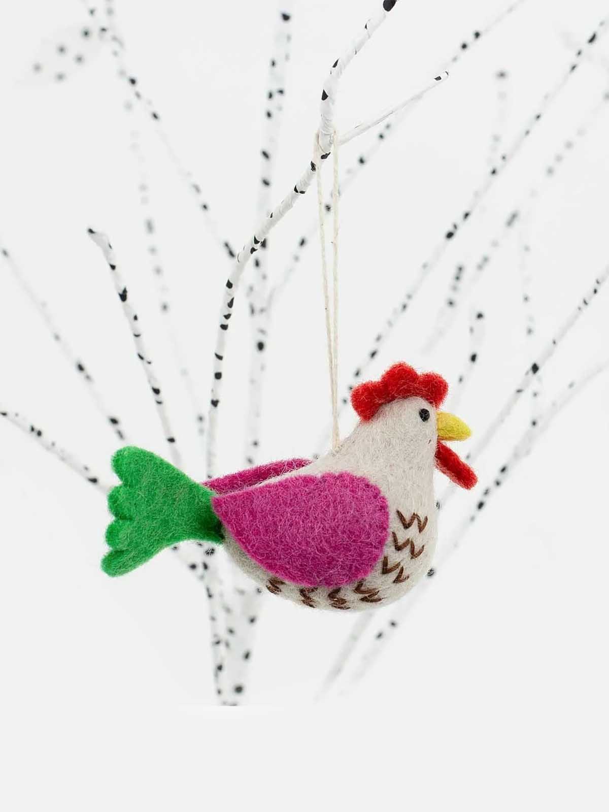 Afroart felt rooster Easter decorations
