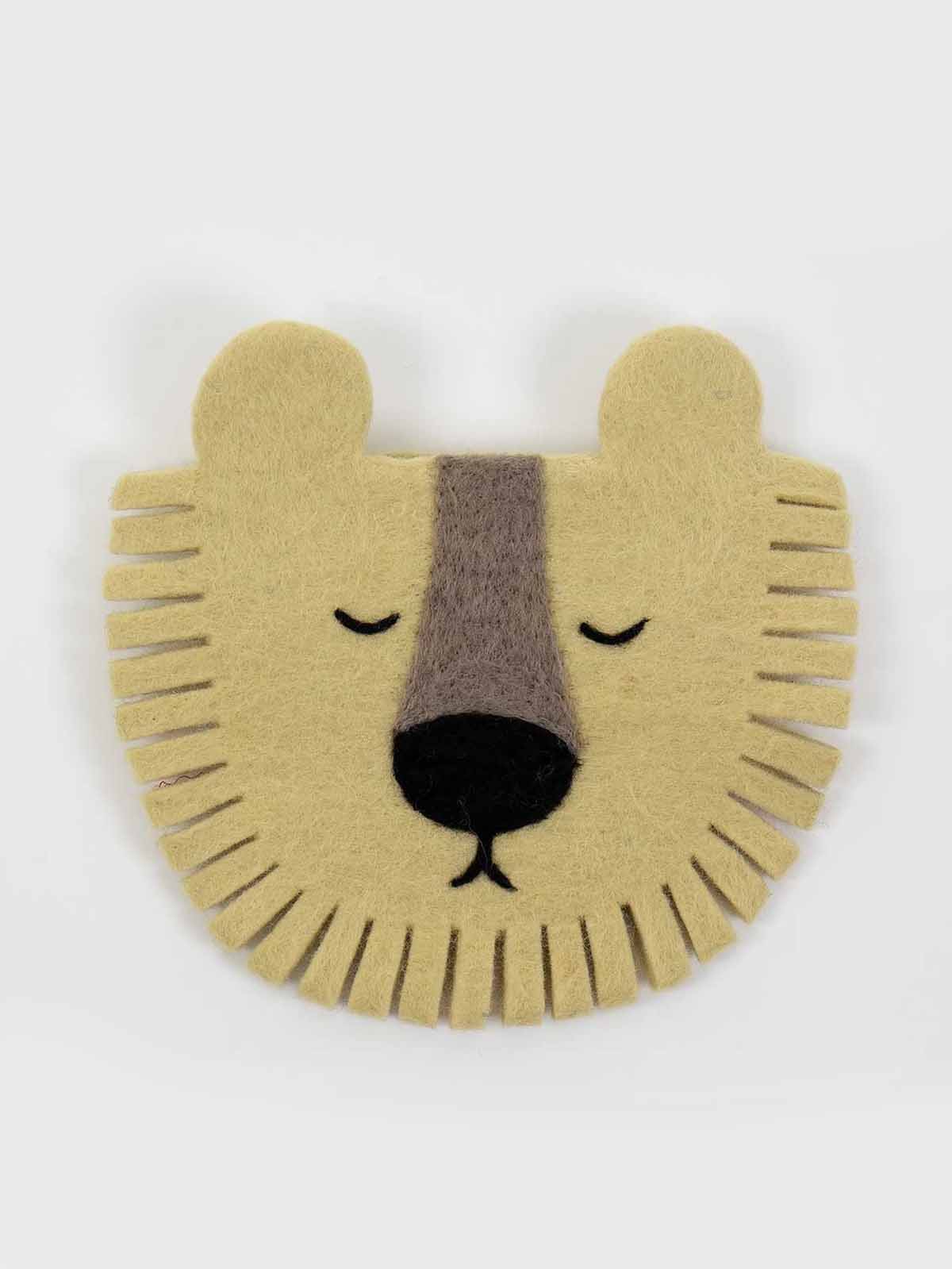 Afroart wall decoration in felt lion