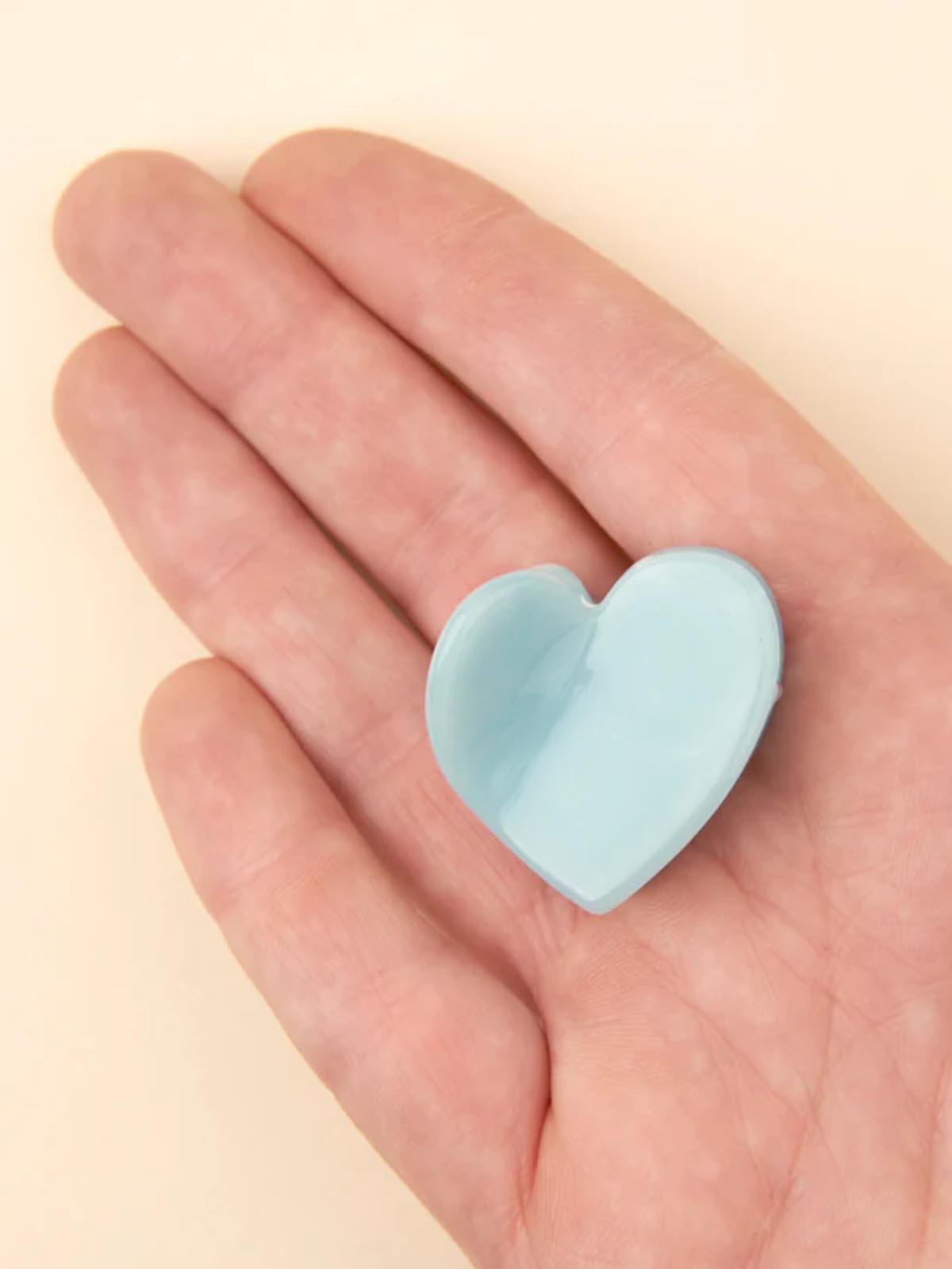 cou cou suzette mini hair clip heart light blue web